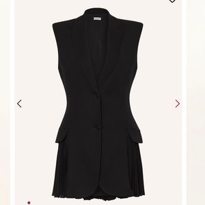 Jonathan Simkhai Black Pleated Blazer Vest